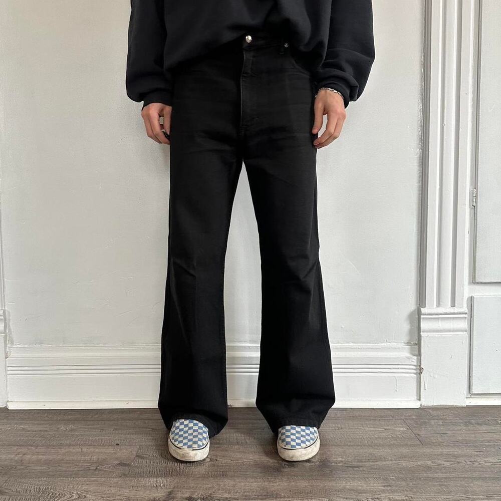 Black Basic Designer Eckhaus Latta Denim Wide Leg… - image 6
